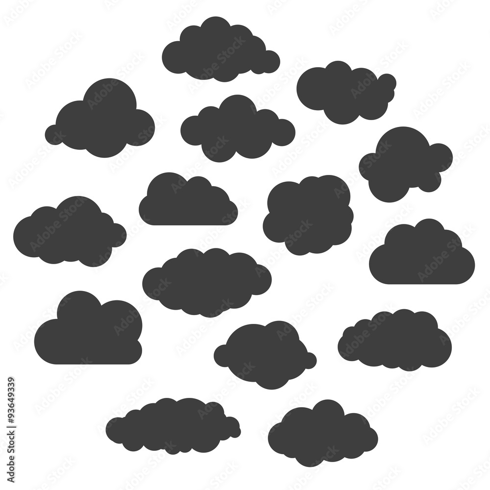 vector illustration of black clouds collection vector illustration of black clouds collection
