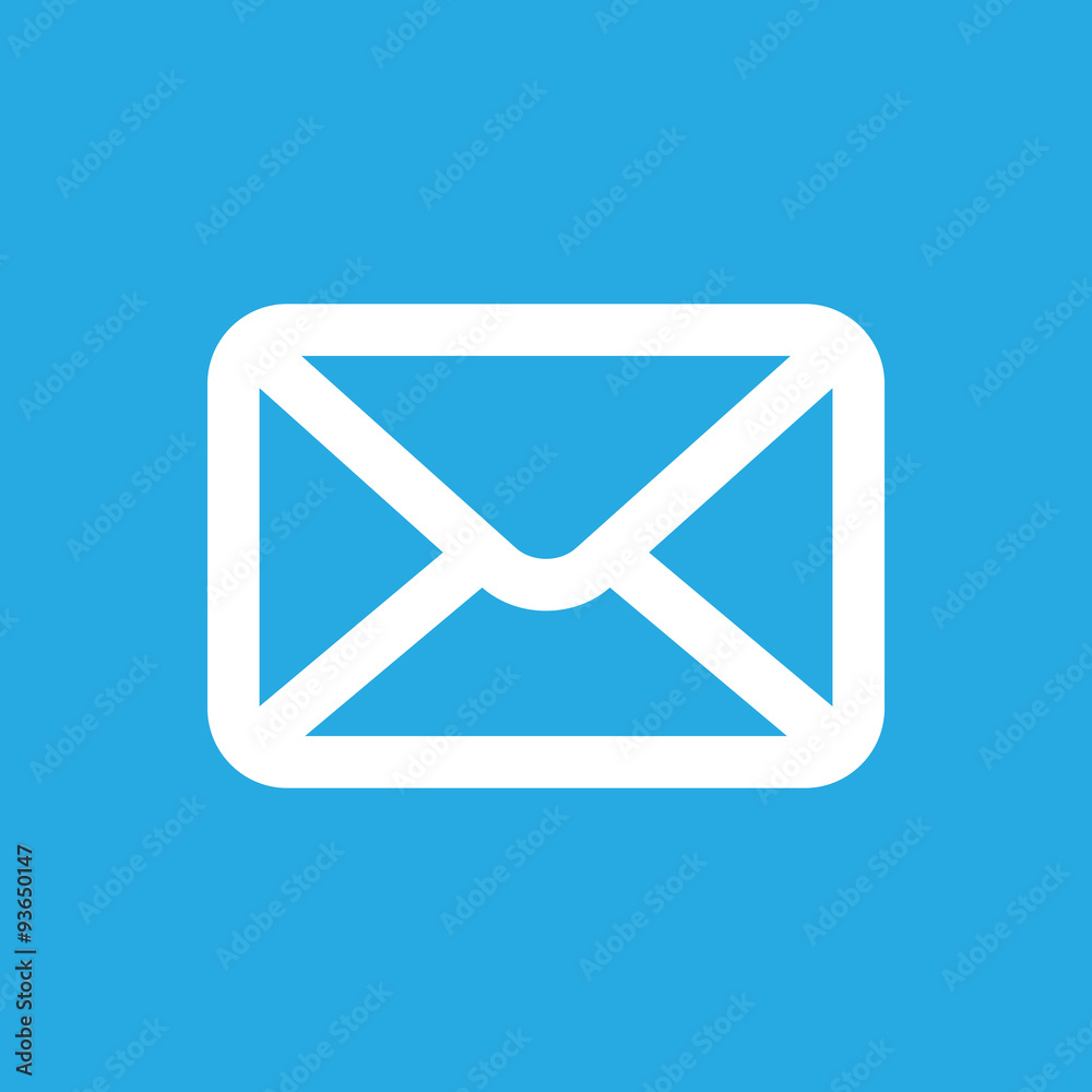 white email button icon on a blue background white email button icon on a blue background