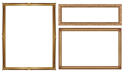 collection brown vintage frame isolated on white background, cli