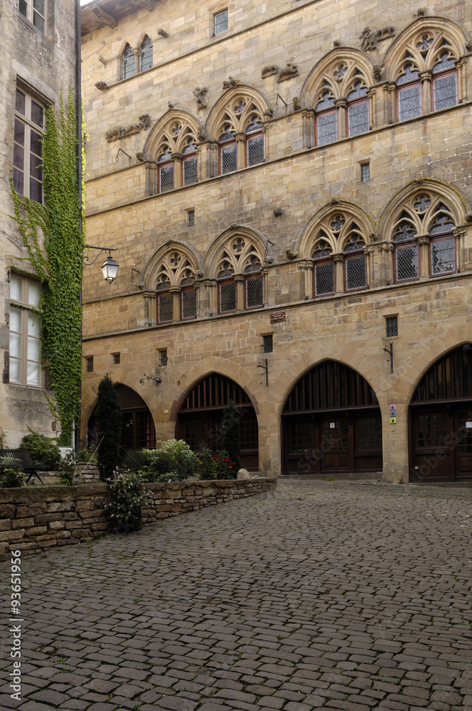 Gothic facade of Cordes Sur Ciel, Tarn, France