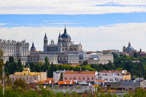 Royal Palace and the Almudena Cathedral - Madrid Spain
