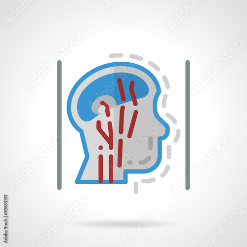 Head blood supply abstract flat vector icon.