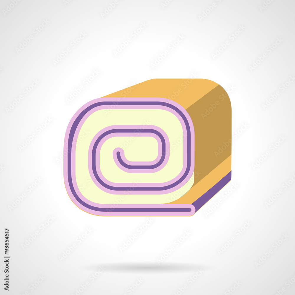 Obraz premium Biscuit roll flat color vector icon