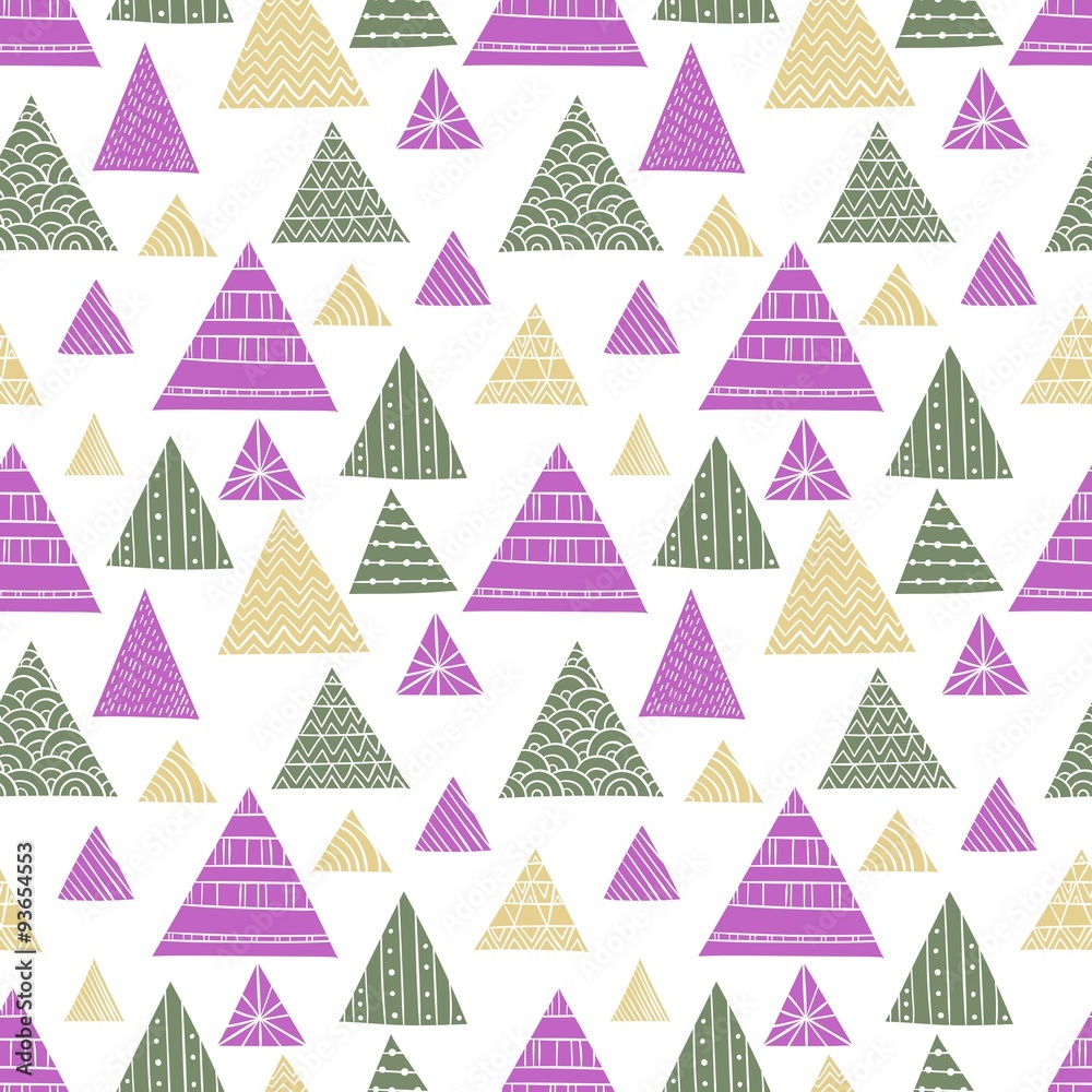 Doodle Triangle Seamless Pattern