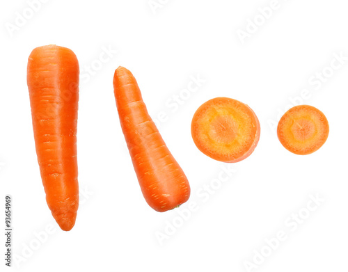 Fresh and sweet carrot isolated on white background..