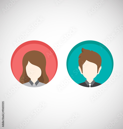 Male and Female icons.Vector Illustration-Flat style
