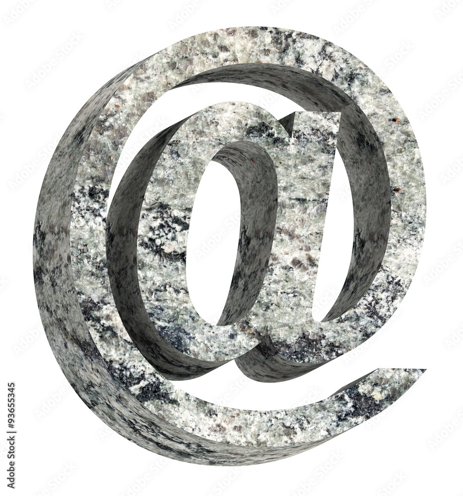 E-mail sign from granite alphabet set isolated over white. Computer generated 3D photo rendering. E-mail sign from granite alphabet set isolated over white. Computer generated 3D photo rendering.