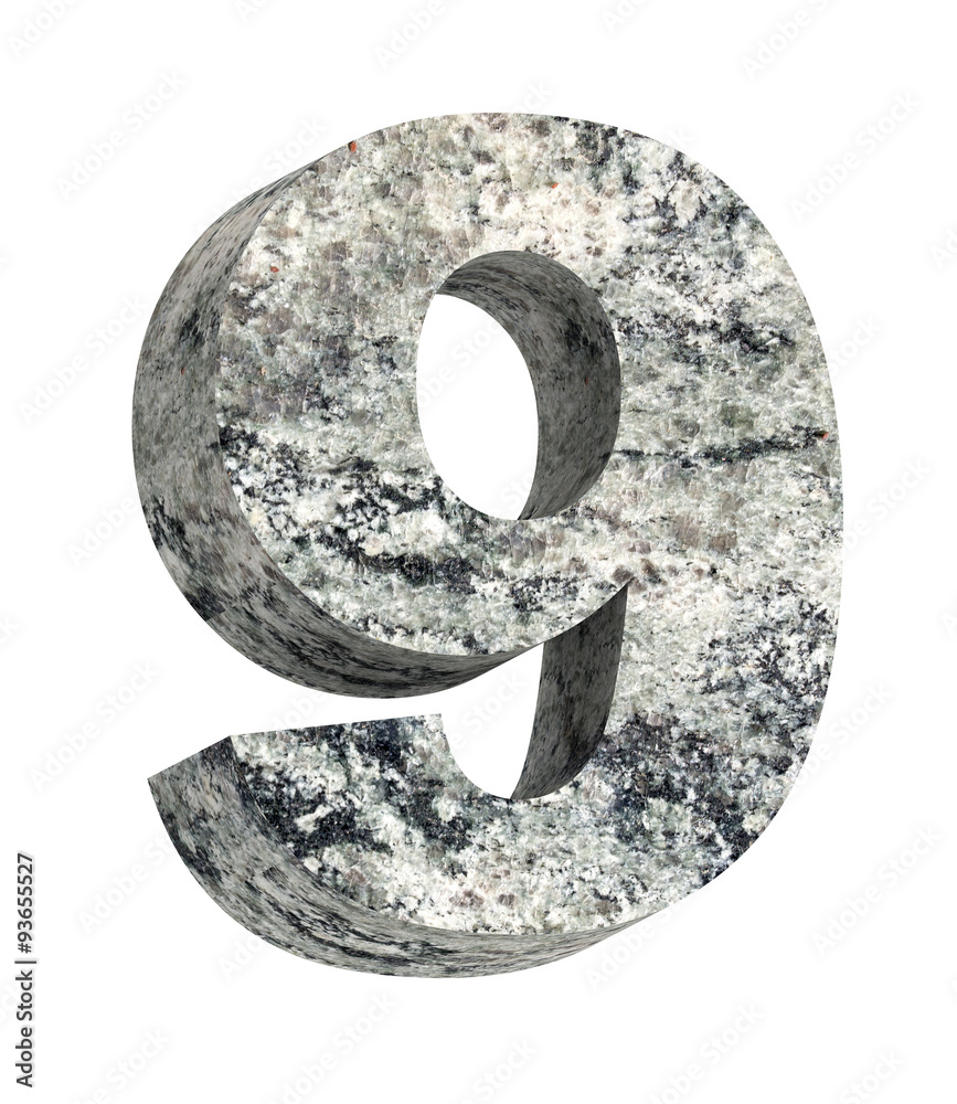 Number from granite alphabet set isolated over white. Computer generated 3D photo rendering. Number from granite alphabet set isolated over white. Computer generated 3D photo rendering.