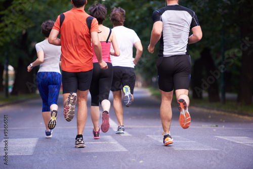 people group jogging