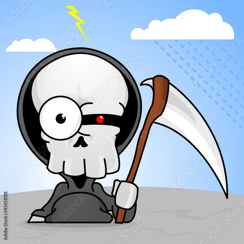 Creepy Cartoon Grim Reaper