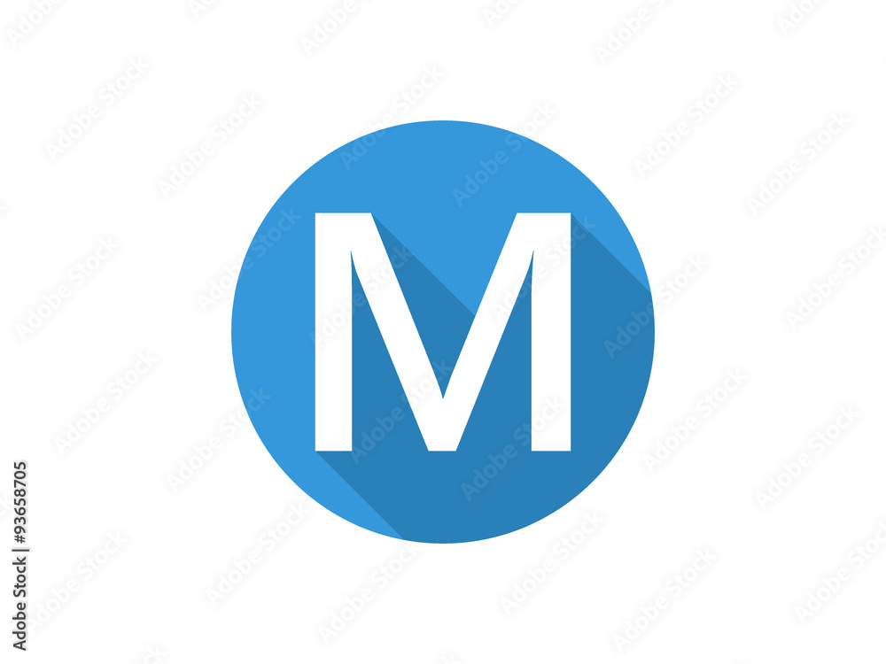 M Letter Flat Circle Icon M Letter Flat Circle Icon