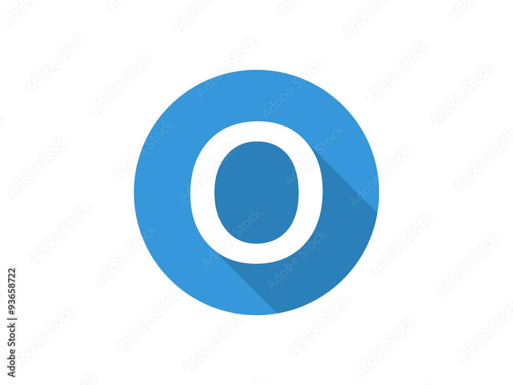 O Letter Flat Circle Icon O Letter Flat Circle Icon