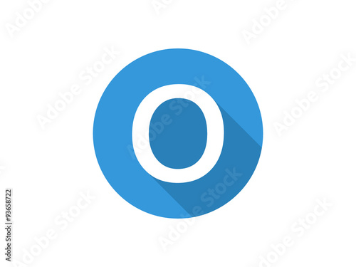 O Letter Flat Circle Icon