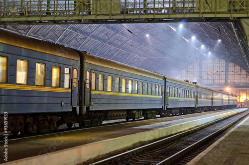 Train station in Lvov at night