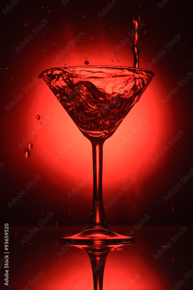 cocktail glass with splashes
