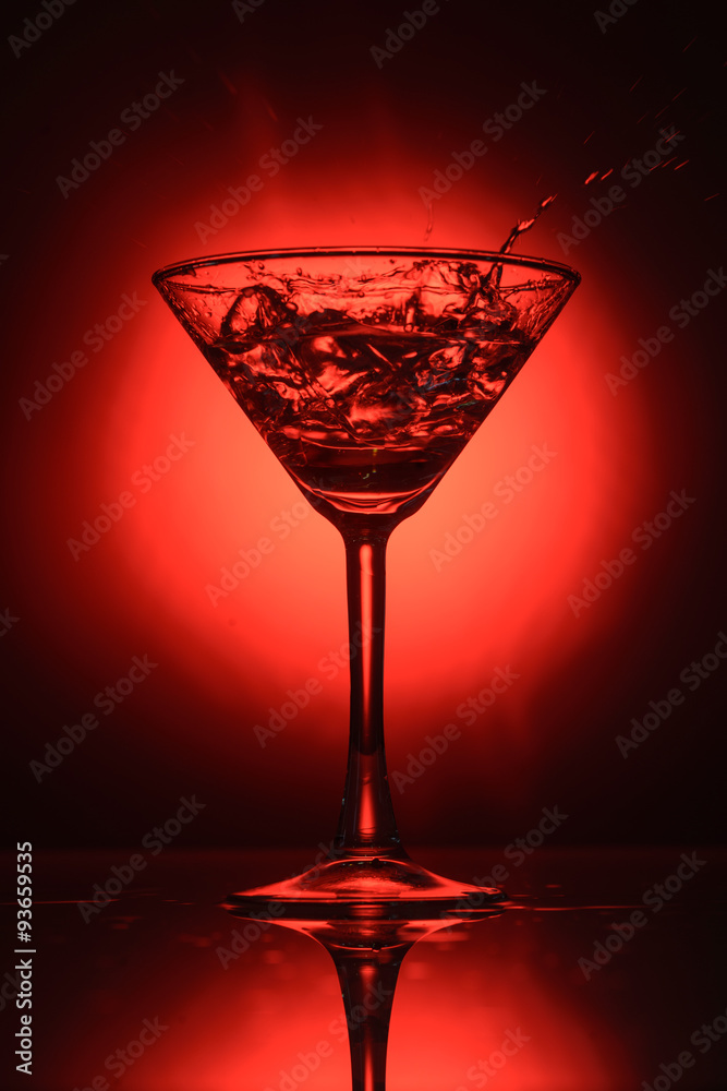 cocktail glass with splashes
