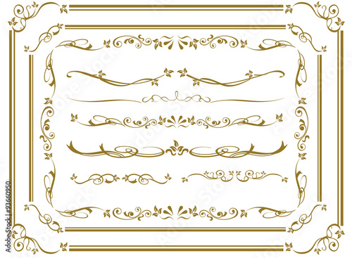 decorative gold frame set Vector
