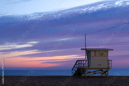 Cuadro en lienzo Sunset at the Snata Monica Pier in August