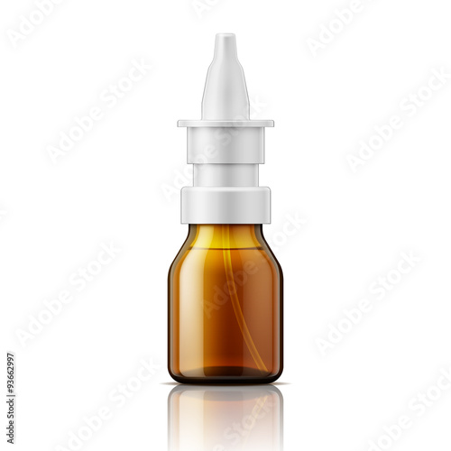 Glass nasal spray bottle.