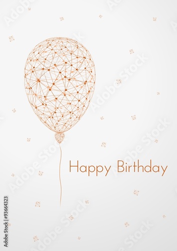 birthday card with linear balloon