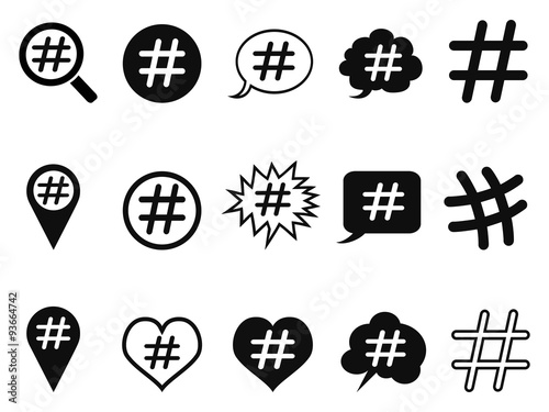 hashtag icons set