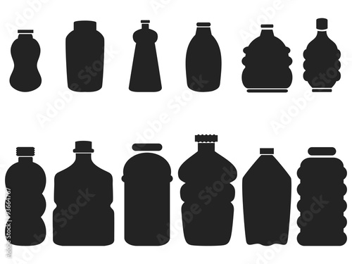 black plastic bottle set