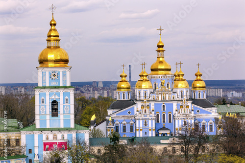 Saint Michael Monastery Cathedral Spires Tower Kiev Ukraine photo