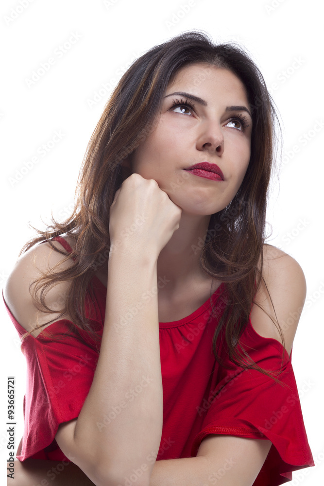 Facial expression of a beautiful young stressed woman Facial expression of a beautiful young stressed woman