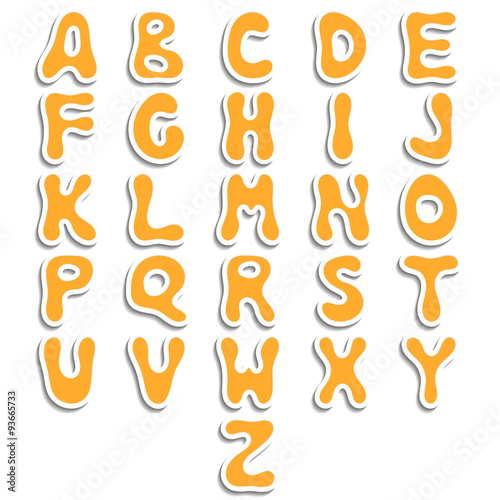 Abstract orange alphabet for design