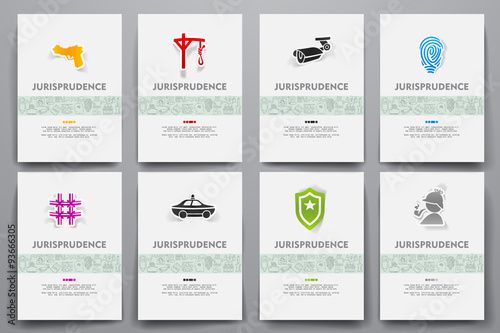 Corporate identity vector templates set with doodles