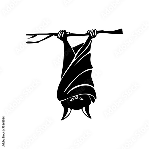 Halloween Fledermaus hängend schwarz Vektor Grafik