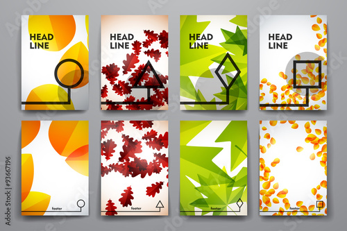 Set of brochure, poster design templates in autumn style