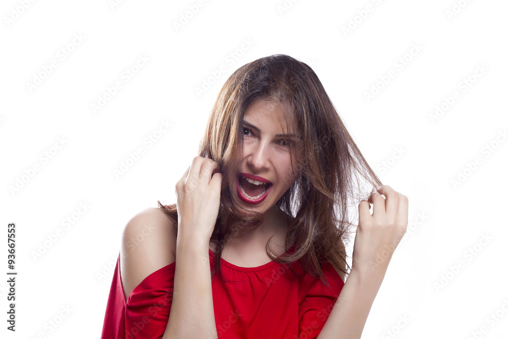 Facial expression of a beautiful young sad woman Facial expression of a beautiful young sad woman