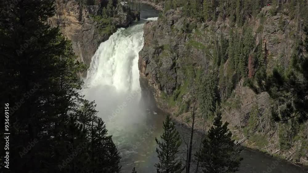 Yellowstone River Upper Falls rainbow beauty nature 4K 021