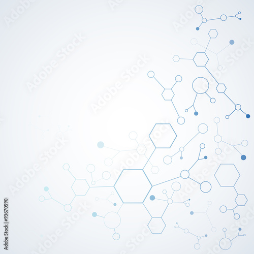 Geometric background for presentation. Molecule and communication background. Graphic background for your design and your text.