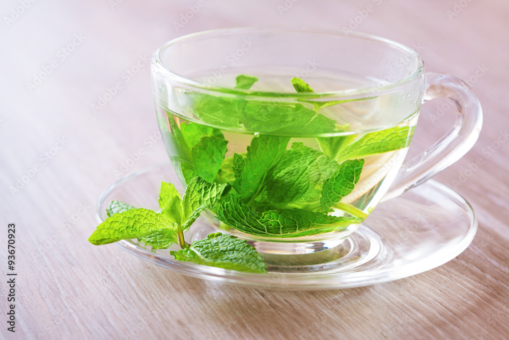 Peppermint tea on a table Peppermint tea on a table