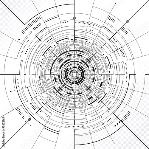 Technology circular structure abstract background.