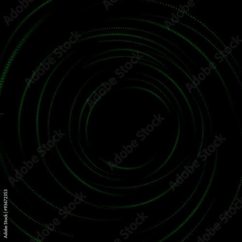 Vector : Green binary curve and grid on black background