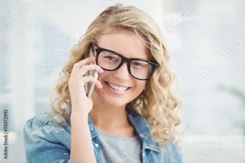 Portrait of smiling woman wearing eyeglasses 
