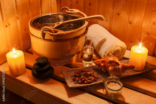 Fotobehang Wellness und Spa in der Sauna