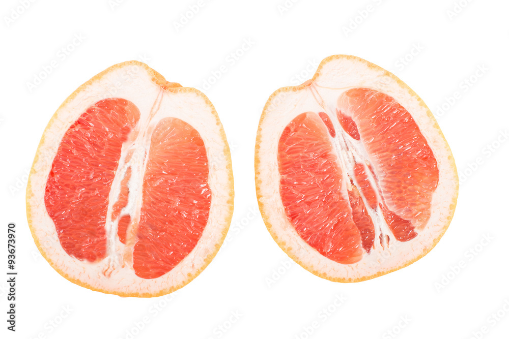 Cut in half grapefruit isolated on white background Cut in half grapefruit isolated on white background
