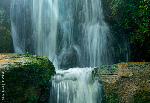 Fototapeta Naklejka Na Ścianę i Meble -  The waterfall from in forest in sunlight