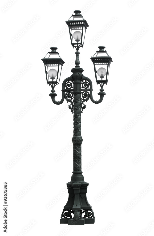 Street lamppost  isolated on white background, lamps, light