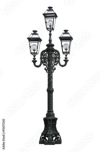Street lamppost  isolated on white background, lamps, light © naataali