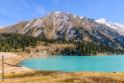 Fototapeta Naklejka Na Ścianę i Meble -  Big Almaty lake is a highland reservoir and natural landmark in Almaty, Kazakhstan.