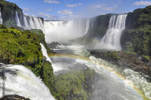Devil s Throat with rainbow at Iguazu Falls   Brazil