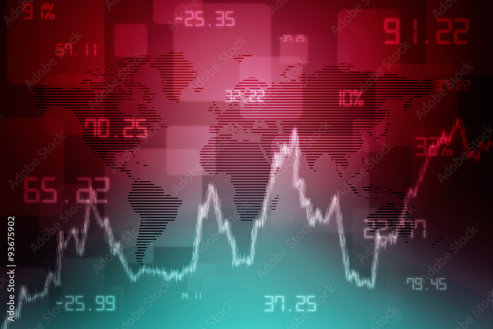 Obraz premium Digital world map , Globalization, Hi tech and synchronization