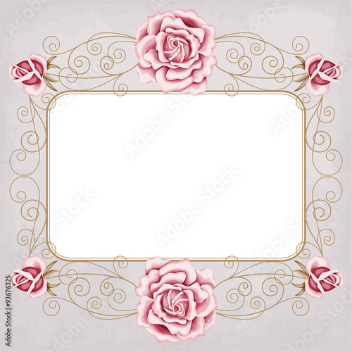 Retro background with roses