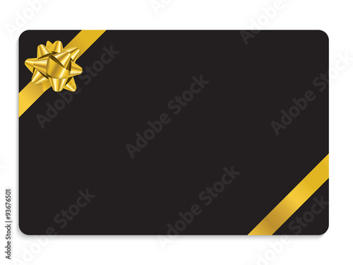 VECTOR CHRISTMAS GIFT CARD WITH GOLD RIBBON