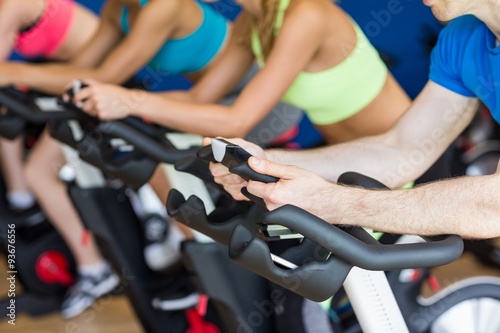 Fit people in a spin class